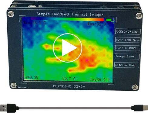 MLX90640 Infrared Thermal Imager Portable Infrared Thermal Sensor High Accuracy Non-Contact Measurement Camera Temperature Detection Tester with Chargable Battery in Kuwait