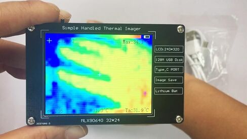 MLX90640 Infrared Thermal Imager Portable Infrared Thermal Sensor High Accuracy Non-Contact Measurement Camera Temperature Detection Tester with Chargable Battery in Kuwait