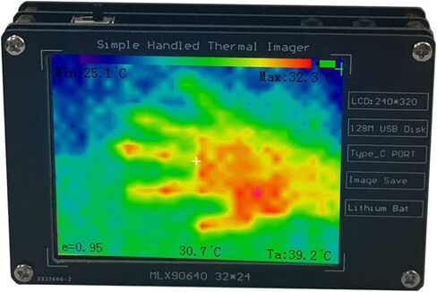 MLX90640 Infrared Thermal Imager Portable Infrared Thermal Sensor High Accuracy Non-Contact Measurement Camera Temperature Detection Tester with Chargable Battery in Kuwait