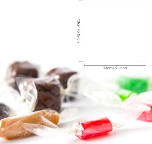 500 قطعة من أغلفة الحلوى، أغلفة شوكولاتة كراميل سيلوفان شفافة غير لاصقة، أغلفة سيلوفان مربعة الشكل، أغلفة سكر مربعة، ورق حلوى لحلوى الكراميل، حلوى المصاصة - سيلوفان طبيعي، 5 × 5 بوصات in Kuwait
