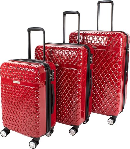 kathy ireland Unisex Adult Yasmine Hardside Lightweight Expandable Spinner Luggage, Burnt Sienna, 3-Piece Set in Saudi Arabia
