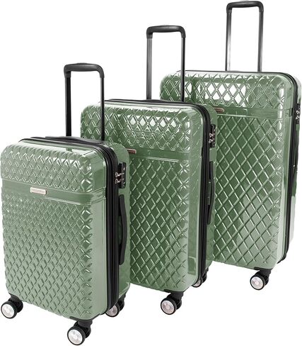 kathy ireland Unisex Adult Yasmine Hardside Lightweight Expandable Spinner Luggage, Burnt Sienna, 3-Piece Set in Saudi Arabia