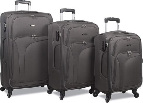 Rolite Rover Spinner Expandable Luggage, Grey, 3-Piece Set in Saudi Arabia