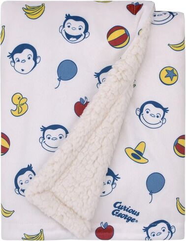 Welcome to The Universe Baby Jurassic World Grey, Green, Orange and Yellow Dinosaur Super Soft Sherpa Baby Blanket in Saudi Arabia