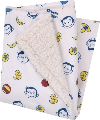 Welcome to The Universe Baby Jurassic World Grey, Green, Orange and Yellow Dinosaur Super Soft Sherpa Baby Blanket in Saudi Arabia