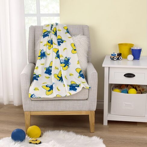 nojo Welcome to The Universe Baby Curious George White, Navy and Yellow Hat and Bananas Super Soft Baby Blanket, One Size, 1.0 Count (7719501R) in Kuwait