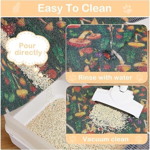 Glittme Cat Litter Mat, Soft Litter Box Mat, PVC Material Cat Litter Mat Litter Trapping Mat for Cats, Kitty, Cat Mats for Litter Easy to Clean in Kuwait
