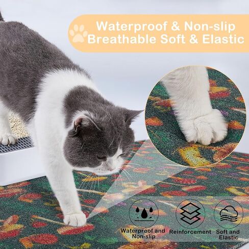Glittme Cat Litter Mat, Soft Litter Box Mat, PVC Material Cat Litter Mat Litter Trapping Mat for Cats, Kitty, Cat Mats for Litter Easy to Clean in Kuwait