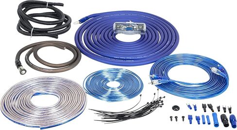 مجموعة أسلاك مكبر الصوت من سلسلة Surge - مجموعة 4 قياس أمبير - مجموعة أسلاك AWG Amp ذات المواصفات الحقيقية - 1600 واط 4 سلك قياس مع حامل مصهر ANL صغير 100 أمبير طقم أسلاك صوت السيارة - تركيب مكبر للصوت للحصول على صوت رائع للسيارة in Kuwait