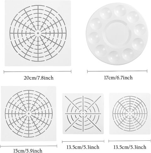 Whaline 18 Set Art Dotting Tools Mandala Dotting Tools Including 4 Mandala Stencils, 8 x Acrylic Rods, Paint Tray and 5 Double Sided Dotting Tools in Saudi Arabia