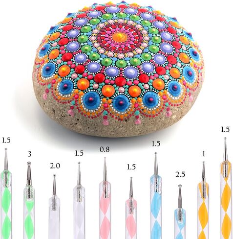 Whaline 18 Set Art Dotting Tools Mandala Dotting Tools Including 4 Mandala Stencils, 8 x Acrylic Rods, Paint Tray and 5 Double Sided Dotting Tools in Saudi Arabia