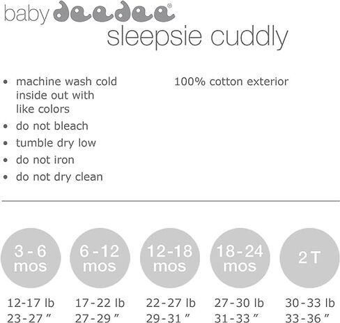 ملابس داخلية بسحاب مزدوج من Baby deedee، بيجامة Sleepsie Cuddly Warm Footie in Kuwait