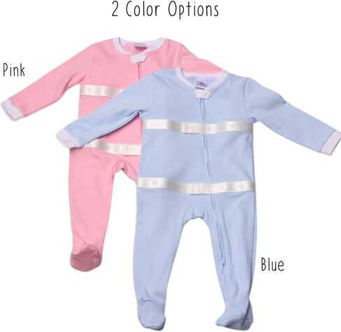 Cross Kids Brand Pink or Blue Zip Up Footed Playtime Onesie For Crawling/Walking Baby/Toddler, 12mo-2T in Saudi Arabia