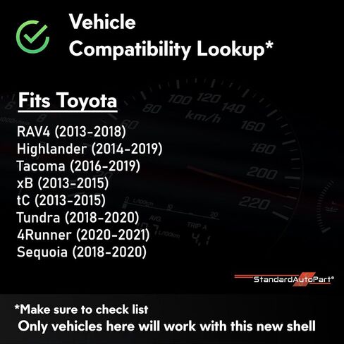 StandardAutoPart Premium Shell Case for Remote Head Key, Rugged Design Compatible with Toyota Rav4 Highlander Tacoma Tundra 4Runner Sequoia [ Shell Case Only ] (3 Button) in Saudi Arabia