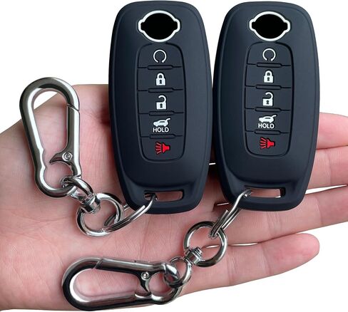 غطاء مفتاح Fob من TANDRIVE لسيارة Nissan Rogue Pathfinder 2023 2024، 5 أزرار، سيليكون، عبوتان، زر أحمر وأبيض، أسود in Kuwait