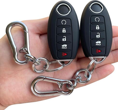 غطاء مفتاح Fob من TANDRIVE لسيارة Nissan Rogue Pathfinder 2023 2024، 5 أزرار، سيليكون، عبوتان، زر أحمر وأبيض، أسود in Kuwait