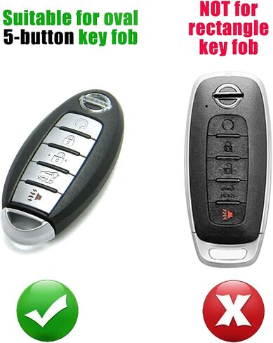 غطاء مفتاح Fob من TANDRIVE لسيارة Nissan Rogue Pathfinder 2023 2024، 5 أزرار، سيليكون، عبوتان، زر أحمر وأبيض، أسود in Kuwait
