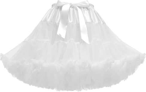 Women's Girls Elastic Waist Multi-Layer Tulle Tutu Short Skirt Petticoat in Kuwait