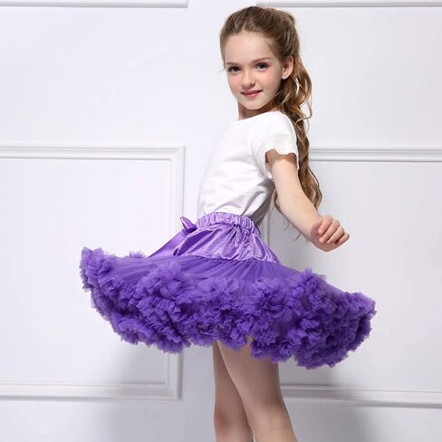 Women's Girls Elastic Waist Multi-Layer Tulle Tutu Short Skirt Petticoat in Kuwait