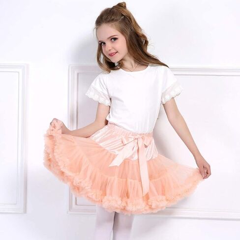Women's Girls Elastic Waist Multi-Layer Tulle Tutu Short Skirt Petticoat in Kuwait