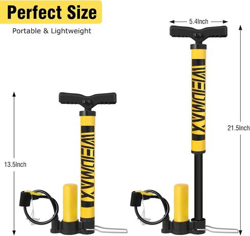 Bike Pump Portable, Bike Tire Inflator, Bicycle Hand Air Pump with Presta and Schrader, Ball Pump Inflator Bicycle Floor Pump Suitable for Baby Stroller Tires, Balls, Road and Mountain Bikes in Saudi Arabia