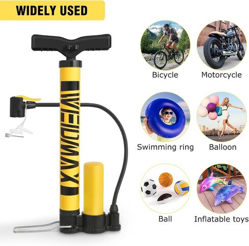 Bike Pump Portable, Bike Tire Inflator, Bicycle Hand Air Pump with Presta and Schrader, Ball Pump Inflator Bicycle Floor Pump Suitable for Baby Stroller Tires, Balls, Road and Mountain Bikes in Saudi Arabia
