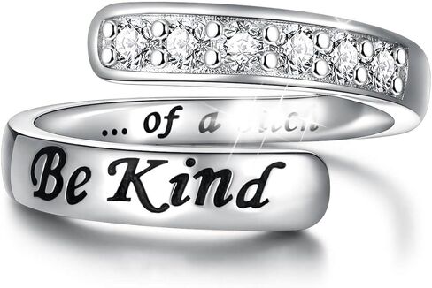 Be Kind of a B Ring 925 فضة استرليني رسالة مخفية خواتم قابلة للتعديل للنساء أفضل الأصدقاء هدايا الأخوات in Kuwait