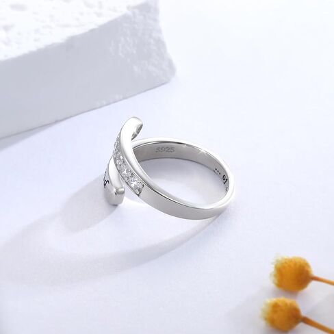 Be Kind of a B Ring 925 فضة استرليني رسالة مخفية خواتم قابلة للتعديل للنساء أفضل الأصدقاء هدايا الأخوات in Kuwait