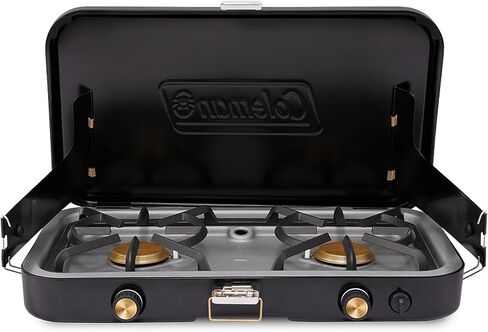 Coleman 1900 Collection 3-in-1 Propane Camping Stove, Portable Gas Stove with Matchless Lighting, Cast Iron Griddle & Grill Grates, & 24,000 BTUs of Power for Camping, Tailgating, Grilling & More in Saudi Arabia