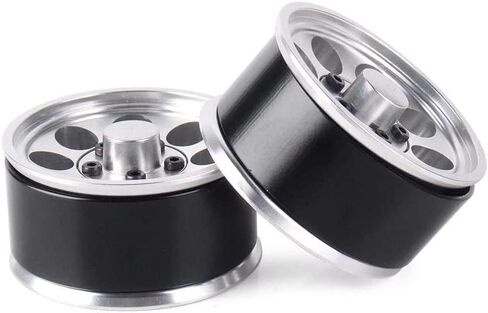 WONFAST 4 قطع 1.55 بوصة معدنية Beadlock Wheels Hub RC سبائك الألومنيوم عجلة حافة بديلة لسيارة 1/10 RC الزاحفة D90 TF2 Tamiya CC01 CC02 LC70 LC80 ترقية أجزاء (فضي) in Kuwait