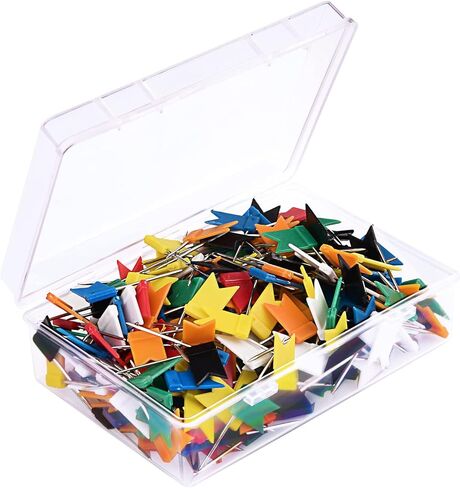 300 قطعة من دبابيس دفع علم الخريطة من Sunmns، 7 ألوان متنوعة in Kuwait