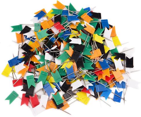 300 قطعة من دبابيس دفع علم الخريطة من Sunmns، 7 ألوان متنوعة in Kuwait