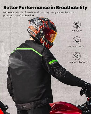 ILM Motorcycle Riding Jacket with Mesh CE Armor and Removable Liner Dual Sport Protective All Season Jacket for Men Model JAM1((Black, Medium) in Saudi Arabia