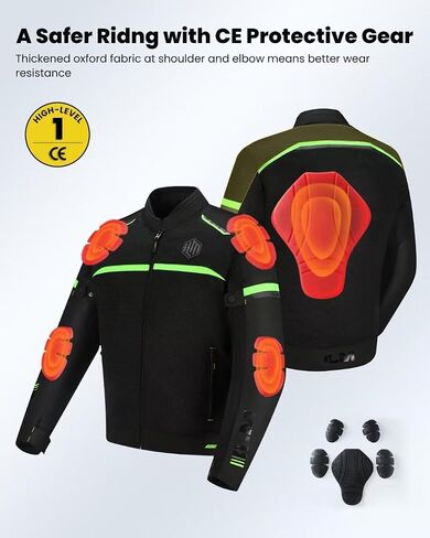 ILM Motorcycle Riding Jacket with Mesh CE Armor and Removable Liner Dual Sport Protective All Season Jacket for Men Model JAM1((Black, Medium) in Saudi Arabia