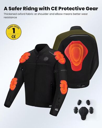 ILM Motorcycle Riding Jacket with Mesh CE Armor and Removable Liner Dual Sport Protective All Season Jacket for Men Model JAM1((Black, Medium) in Saudi Arabia