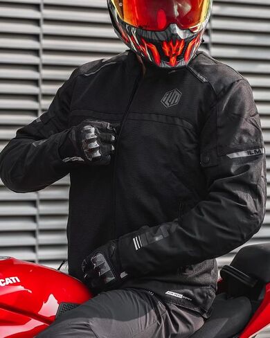 ILM Motorcycle Riding Jacket with Mesh CE Armor and Removable Liner Dual Sport Protective All Season Jacket for Men Model JAM1((Black, Medium) in Saudi Arabia