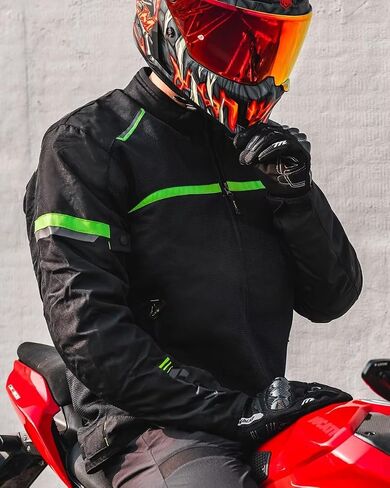 ILM Motorcycle Riding Jacket with Mesh CE Armor and Removable Liner Dual Sport Protective All Season Jacket for Men Model JAM1((Black, Medium) in Saudi Arabia