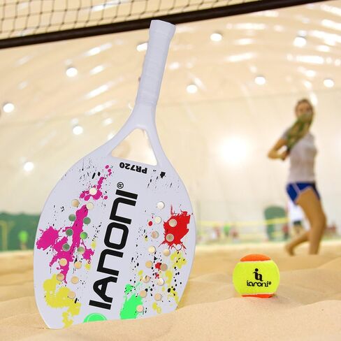 ianoni Beach Tennis Racket,Carbon Fiber Grit Face with EVA Memory Foam Core Beach Tennis Racket in Saudi Arabia