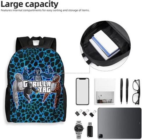 cartoon Gorilla Teens Primary School Backpack Set With Lunch Box Pencil Case Elementary Daypack Knapsack College Bookbag Laptop Bag gifts in Saudi Arabia