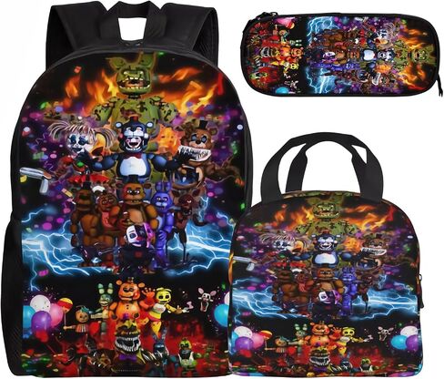 cartoon Gorilla Teens Primary School Backpack Set With Lunch Box Pencil Case Elementary Daypack Knapsack College Bookbag Laptop Bag gifts in Saudi Arabia