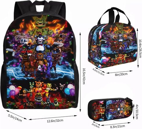 cartoon Gorilla Teens Primary School Backpack Set With Lunch Box Pencil Case Elementary Daypack Knapsack College Bookbag Laptop Bag gifts in Saudi Arabia