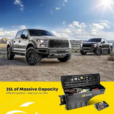 مجموعة YHTAUTO مكونة من 2 صندوق أدوات تخزين لسرير الشاحنة قابل للقفل متوافق مع Toyota Tundra 2007-2021، لاقط سرير بطول 6.6 قدم، صندوق أدوات جيد للعجلة المتأرجحة المقاومة للماء in Kuwait