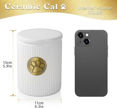 The7boX جرة الحيوانات الأليفة للكلاب أو القطط، جرة السيراميك لرماد القطط والكلاب، الجرار السميكة للحيوانات الأليفة مع نمط طباعة مخالب، تذكار النقاء للقطط (60 رطل) in Kuwait