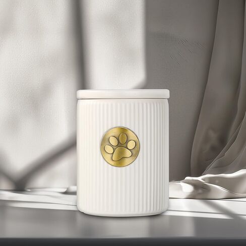 The7boX جرة الحيوانات الأليفة للكلاب أو القطط، جرة السيراميك لرماد القطط والكلاب، الجرار السميكة للحيوانات الأليفة مع نمط طباعة مخالب، تذكار النقاء للقطط (60 رطل) in Kuwait