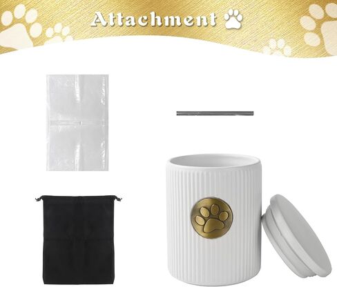 The7boX جرة الحيوانات الأليفة للكلاب أو القطط، جرة السيراميك لرماد القطط والكلاب، الجرار السميكة للحيوانات الأليفة مع نمط طباعة مخالب، تذكار النقاء للقطط (60 رطل) in Kuwait