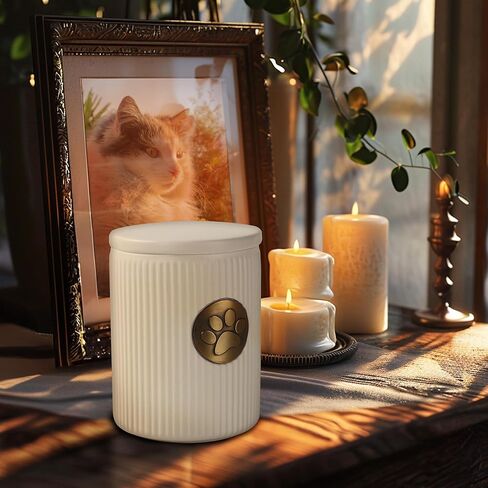The7boX جرة الحيوانات الأليفة للكلاب أو القطط، جرة السيراميك لرماد القطط والكلاب، الجرار السميكة للحيوانات الأليفة مع نمط طباعة مخالب، تذكار النقاء للقطط (60 رطل) in Kuwait