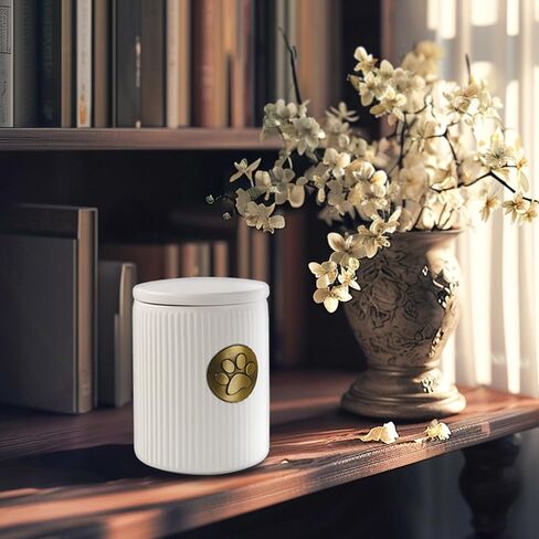 The7boX جرة الحيوانات الأليفة للكلاب أو القطط، جرة السيراميك لرماد القطط والكلاب، الجرار السميكة للحيوانات الأليفة مع نمط طباعة مخالب، تذكار النقاء للقطط (60 رطل) in Kuwait