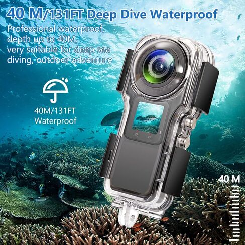 iEago RC 40M/131FT Dive Case for Insta360 One RS 1-Inch 360 Edition Underwater Photography Waterproof Housing Case with Bracket Mount Adapter Accessories in Saudi Arabia