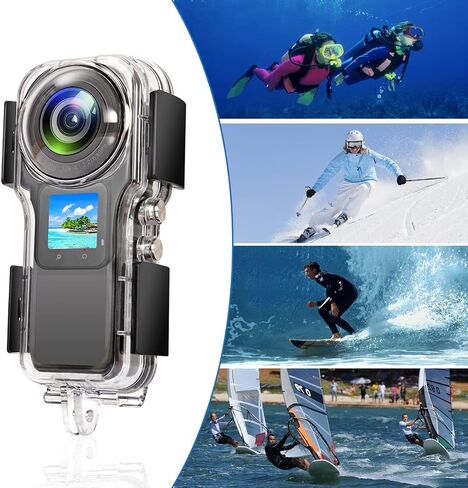 iEago RC 40M/131FT Dive Case for Insta360 One RS 1-Inch 360 Edition Underwater Photography Waterproof Housing Case with Bracket Mount Adapter Accessories in Saudi Arabia