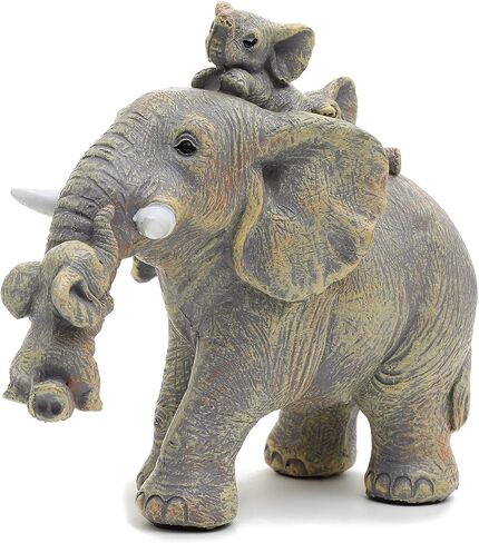 MrHsiang Cute Good Luck Elephant Statue Home Decor Elephant Gifts for Women Brings Good Luck & Strength for Living Room, Office ，Shelf & More! in Saudi Arabia